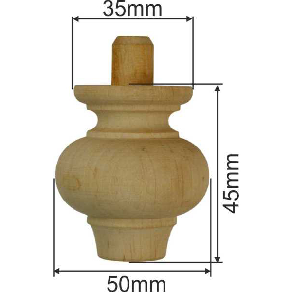 Möbelfüße Holz, Kugelfüße alte, Holzfuß antik, Möbelfuß antik, Buche, Ø 45mm Bild 3