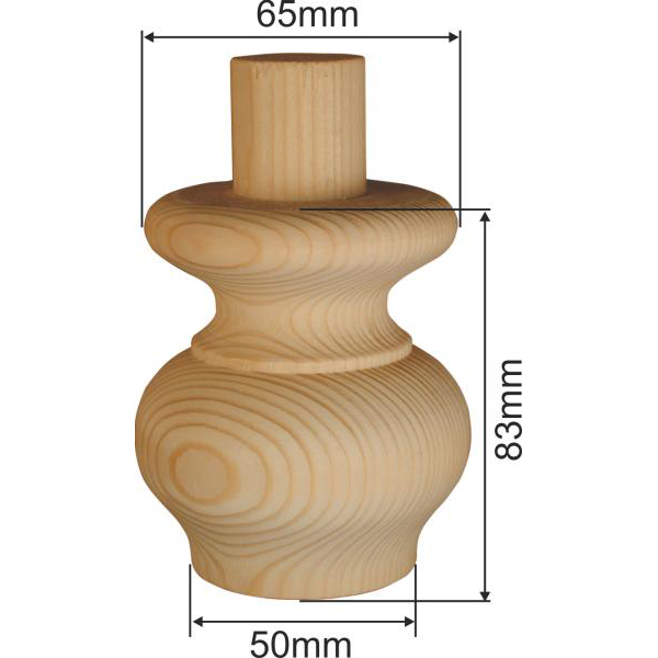 Möbelfüße Holz, Kugelfüße alt, Holzfuß antiker, Möbelfuß antik, Fichte, Ø 75mm Bild 3