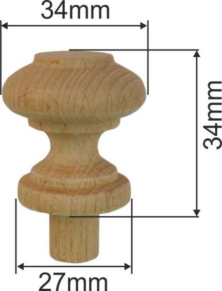 Holzknopf antik, alt, Holz Knopf, aus Buche gedrechselt, Ø 34mm Bild 3