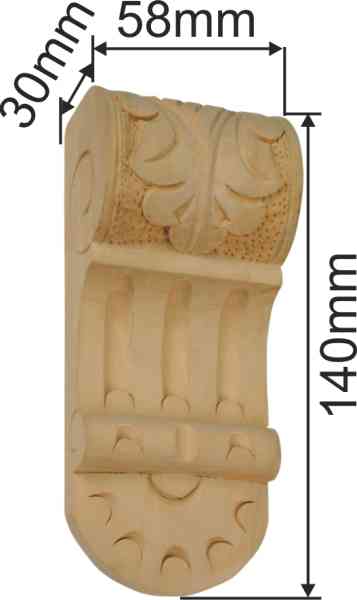 Holzapplikation, Verzierung, aus Linde geschnitzt, Kapitell Holz, Holzzierteil antik, Holzkapitell, Kapitelle Bild 3
