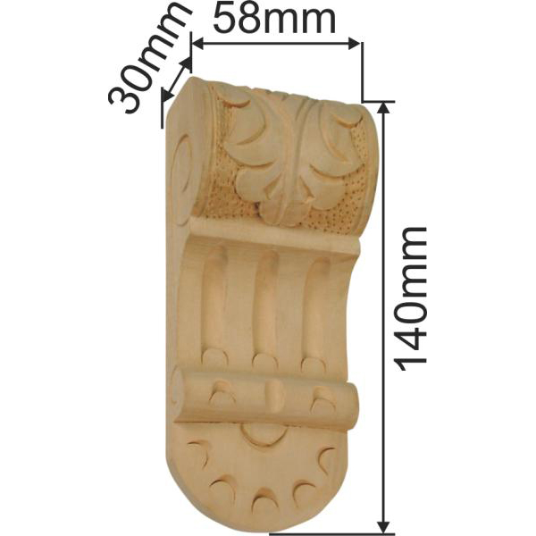 Holzapplikation, Verzierung, aus Linde geschnitzt, Kapitell Holz, Holzzierteil antik, Holzkapitell, Kapitelle Bild 3