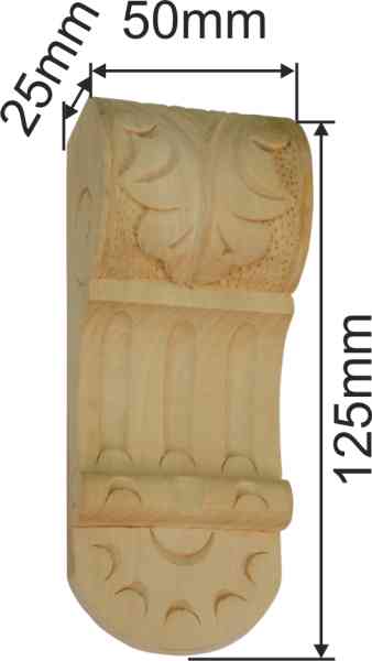 Holzapplikation antik, in Linde, Kapitell aus Holz, Holzzierteil antik, Holzkapitell, Kapitelle Bild 3