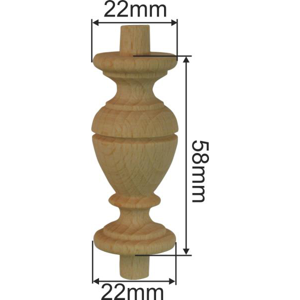 Holzdrehteil, Buche, Holzzierteil antik, Antiquitäten, Restaurierungsbedarf Holzwaren Bild 3