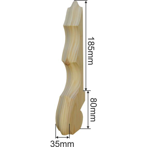 Holzfuß antik, Möbelfuß alt, Volutenfuß aus Ahorn, Altertümlich Bild 3