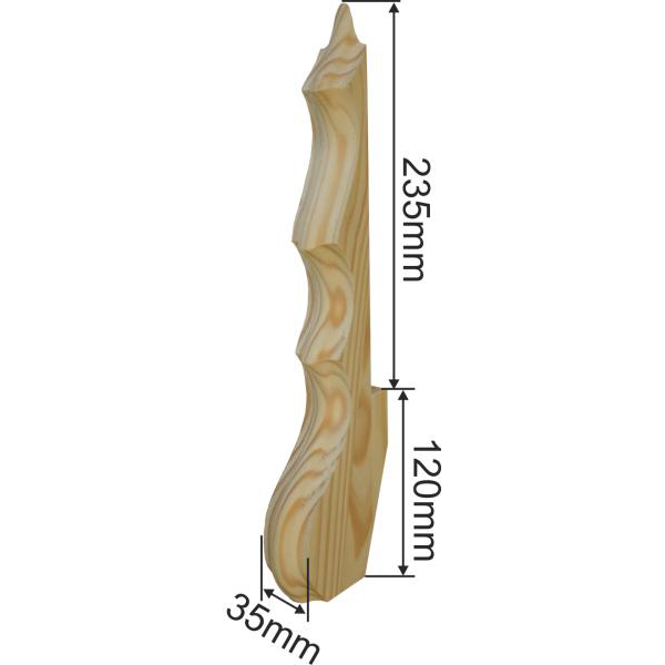 Holzfuß antik, Möbelfuß alter aus Fichte für Antiquitäten,Volutenfuß Bild 3