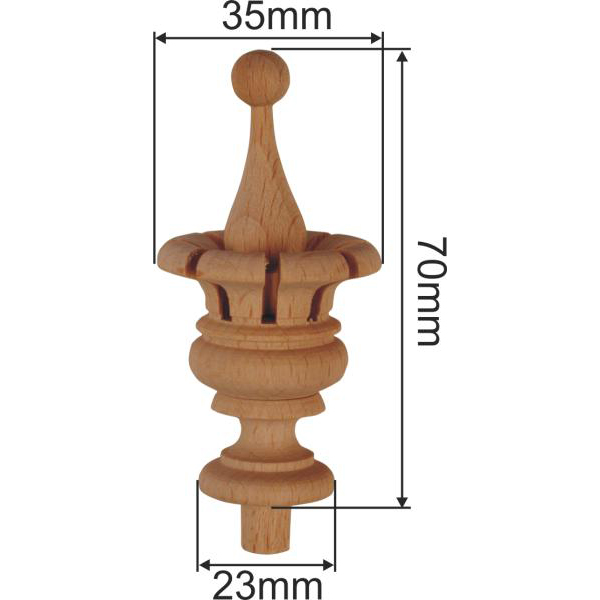 Holzdrehteil, Buche. Holzzierteil antikes, alte Holzzierteile antike Bild 3