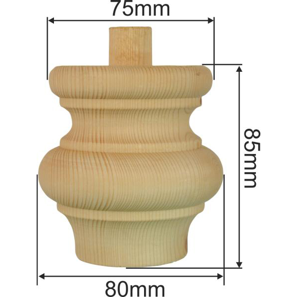 Holzfuß antik, Möbelfuß alter, Fichte gedrechselt Bild 3