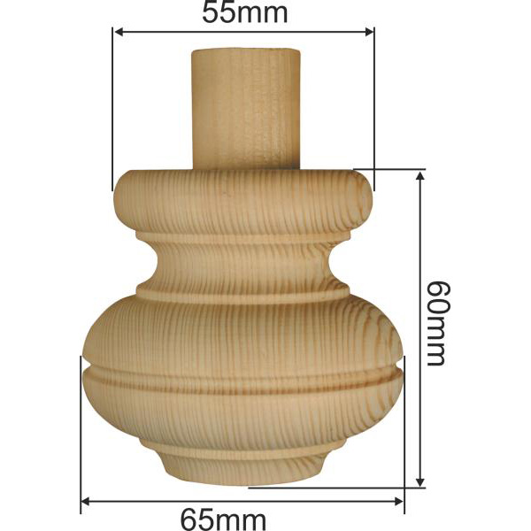 Holzfuß antik, Möbelfuß alt aus Fichte schön gedrechselt Bild 3