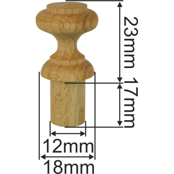 Holzknopf alt aus Fichte gedrechselt, Ø 21mm, nostalgisch Bild 3