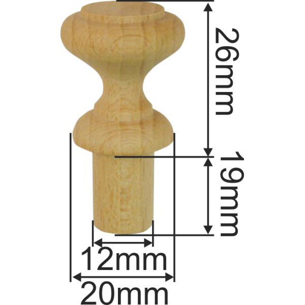 Holzknopf antiker aus Fichte gedrechselt, Ø 25mm, Historie Bild 3