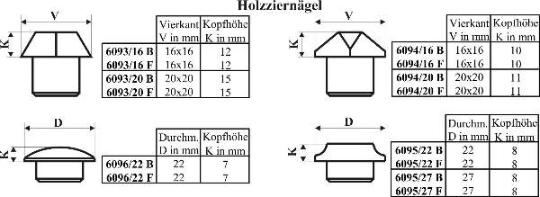 Holzziernagel, Holzziernägel antik, Buche, Holzzierteil Bild 3