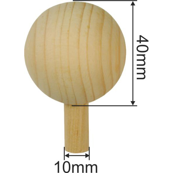 Kugelknopf alt, Holzkugel antik, Holzzierteil antik, aus Birke, Ø 40mm Bild 3