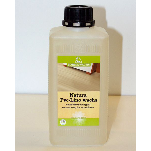 Borma Lino-PVC-Wachs, farblos, 1 Liter, Linowachs, Wachs für Linoleum oder PVC Boden, Lino Wachs