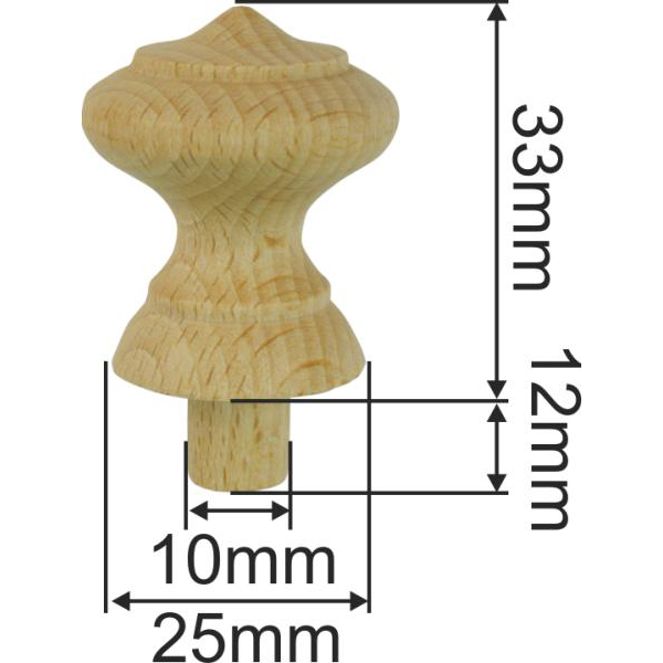 Holzknopf in antik, alt, Holz Knopf, Buche, Ø 30mm Bild 3