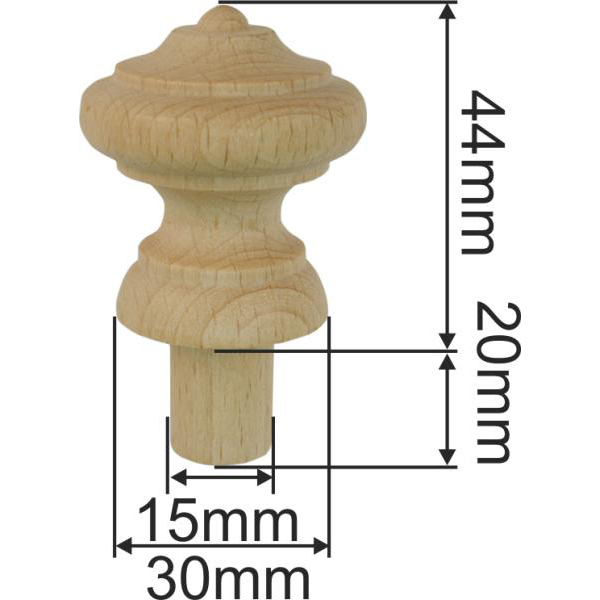 Holzknopf antik, alt, Holz Knopf aus Buche, Ø 40mm Bild 3