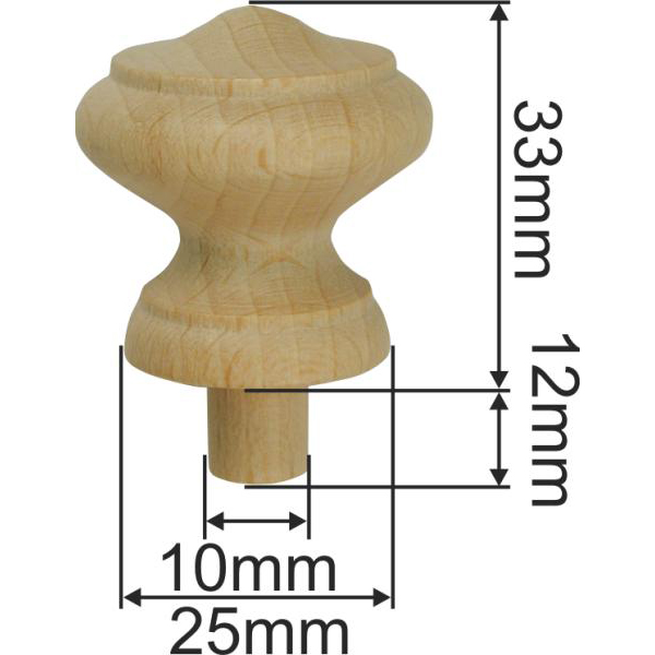 Holzknopf antik, alt, Holz Knopf, Buche, Ø 34mm gedrechselt Bild 3