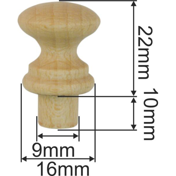 Holzknopf antik, alt, Holz Knopf, Buche, Ø 20mm, gedrechselte Knöpfe Bild 3