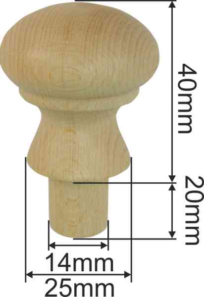 Holzknopf antik, alt, Holz Knopf, Buche, Ø 39mm aus Holz gedrechselt Bild 3