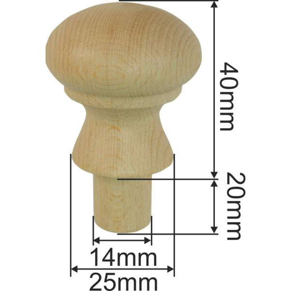 Holzknopf antik, alt, Holz Knopf, Buche, Ø 39mm aus Holz gedrechselt Bild 3