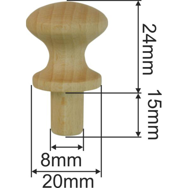 Holzknopf antiker, alt, Holz Knopf, Buche, Ø 24mm Bild 3