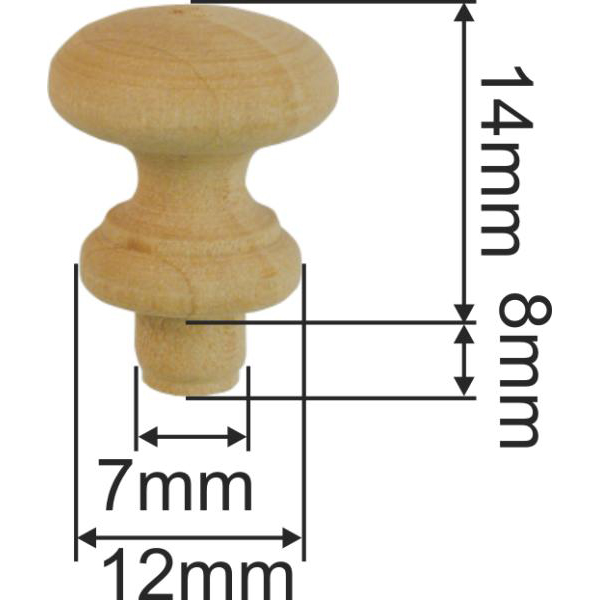 Knopf, Mahagoni, Ø 14,5mm, Holzknopf antik, alt, Holz Bild 3