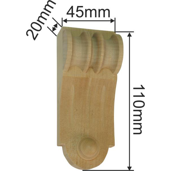 Holzapplikation antik aus Birke, Kapitell Holz, Holzzierteil antik, Holzkapitell, Kapitelle Holz Bild 3