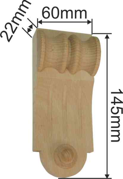Holzapplikation antik, Birke, Kapitell Holz, Holzzierteil antik, Holzkapitell, Kapitelle Holz Bild 3