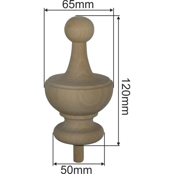 Holzdrehteil, Buche, 63x120mm, Holzzierteil antik Bild 3