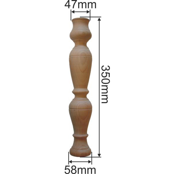 Holzvollsäule, Birke, 363 mm hoch, Holzsäule gedrechselt, Holzsäulen alt, antik Bild 3