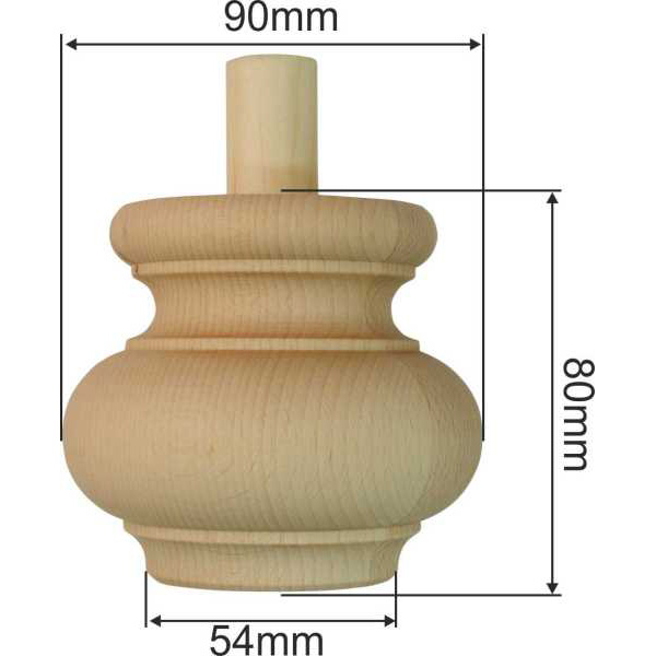 Holzfuß antik, Möbelfuß antik, Fichte, Möbelfüße aus Holz gedrechselt Bild 3