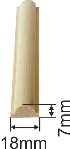 Holzprofilleiste, Holzleiste antik, Holzzierleiste alt, Fichte, 45cm, 18x7mm Bild 3