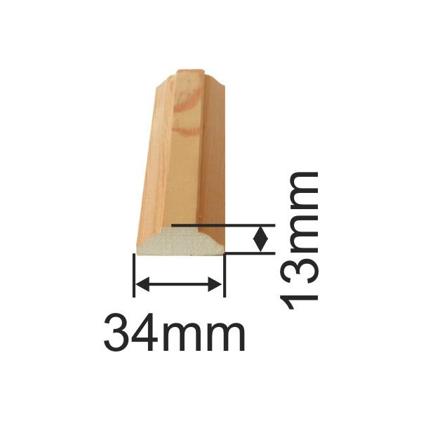 Holzprofilleiste, Holzleiste antik, Holzzierleiste alte, Fichte, 45cm, 34x13mm Bild 3