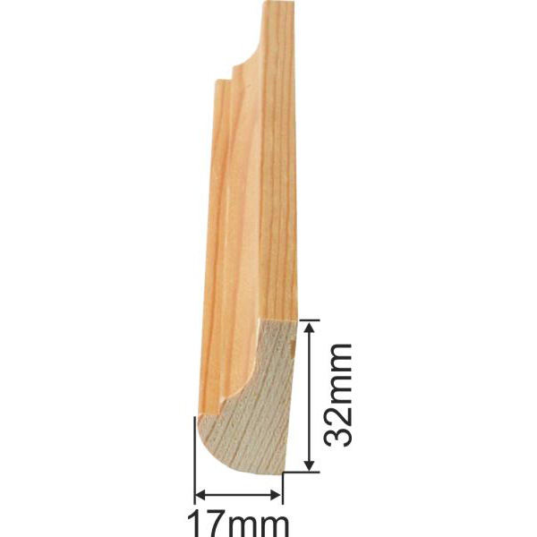 Holzprofilleiste, Holzleiste antike, Holzzierleiste alt, Fichte, 2,4m, 32x17mm Bild 3