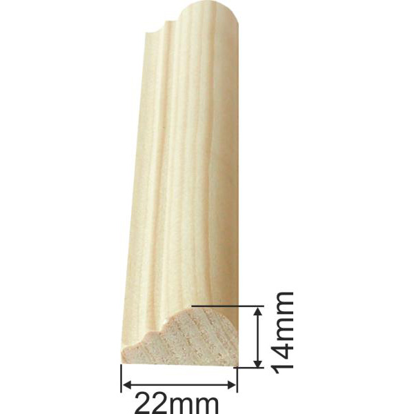 Holzprofilleiste, Holzleiste antike, Holzzierleiste alt, Fichte, 45cm, 22x14mm Bild 3