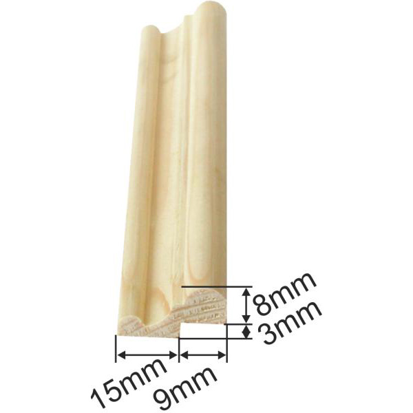 Holzprofilleiste, Holzleiste antik, Holzzierleiste alt, Fichte, Fichtenholz, 2,4m, 24x11mm Bild 3