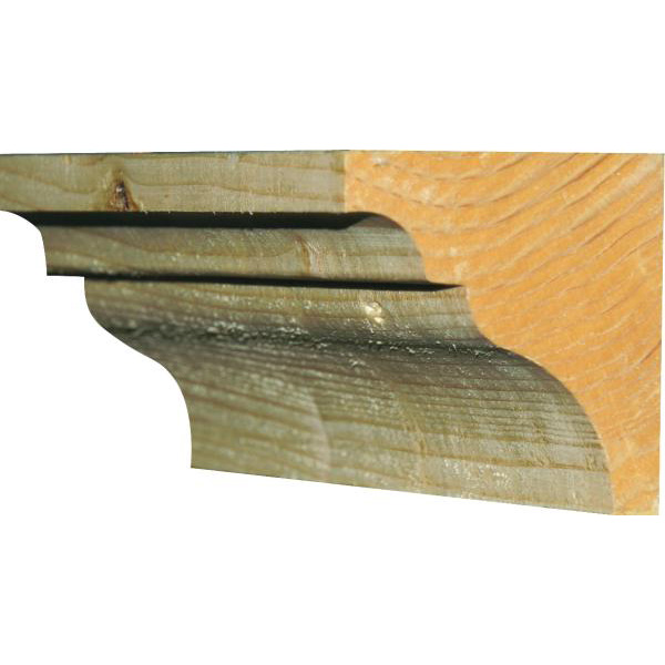 Holzprofilleiste gefräst, Holzleiste antik, Holzzierleiste alt, Fichte, 95cm, 55x55mm