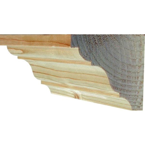 Holzprofilleiste, Holzleiste antik, gefräste Holzzierleisten alt, Fichte, 2,4m, 68x63mm