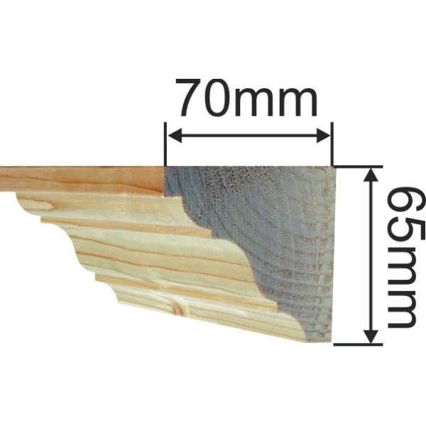 Holzprofilleiste, Holzleiste antik, gefräste Holzzierleisten alt, Fichte, 2,4m, 68x63mm Bild 3