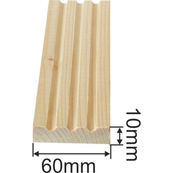 Kannelierte Holzleiste, Rillenleisten antik, 95cm, Fichte Bild 3