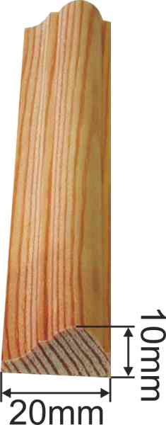 Profilholzleiste, Holzleiste antik, 95cm, Buche Bild 3