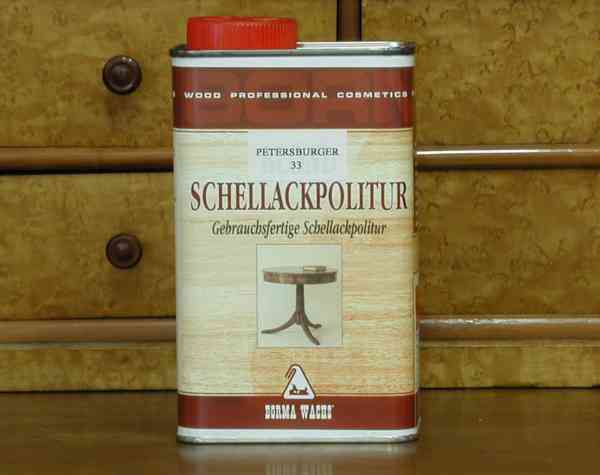 Petersburger Möbellack, streichfertiger flüssiger Schellack in hoher Konzentration