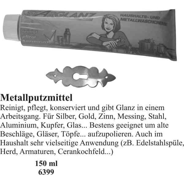 Metallputzmittel, 150ml-Tube, hochwirksames Putzmittel für Metall mit hohem Endglanz