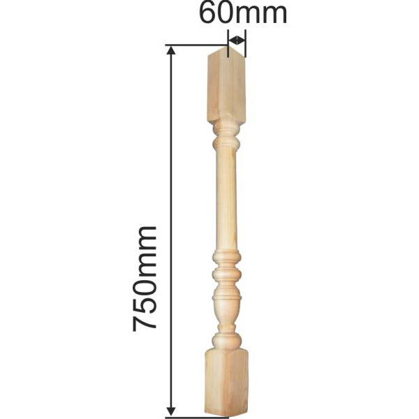 Holzsäule antik gedrechselt, alte Säule aus Fichte, Massivholz Bild 3