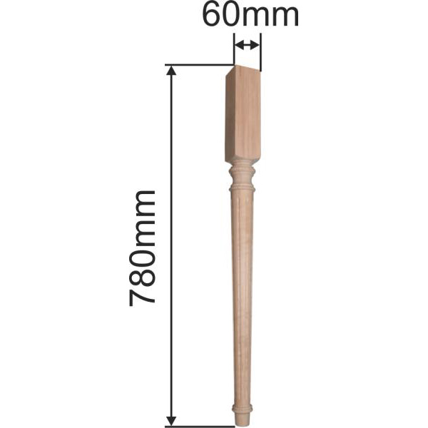 Tischfuß antiker gedrechselter, Tischbein gedrechselt aus Holz, Erle, Tischbeine Massivholz Bild 3