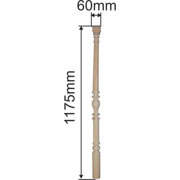 Vertikosäule, Fichte, 3-teilig, Holzsäule gedrechselt, Holzsäulen alt, antik Bild 3