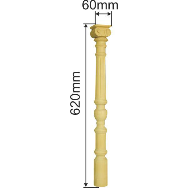 Schranksäule, Fichte, 2-teilig, Holzsäule gedrechselte, Holzsäulen alt, antik Bild 3