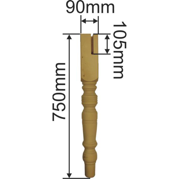 Tischfuß antiker gedrechselter, Tischbein, Holz, Fichte, Tischbeine aus Massivholz Bild 3