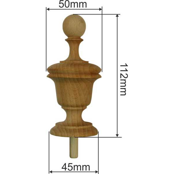 Holzdrehteil, Buche Holz, Holzzierteil antik Bild 3