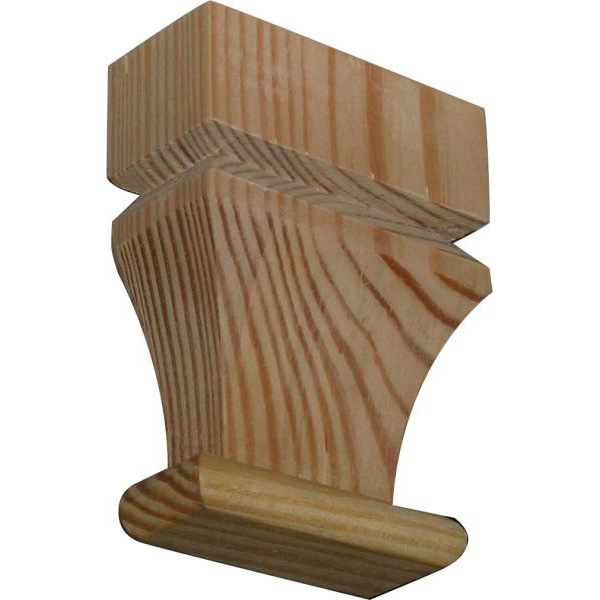 Holzapplikation antik, Verzierung, Kiefer, 55x75mm, Kapitell Holz, Holzzierteil antik, Holzkapitell, Kapitelle Holz 6578/55 KF