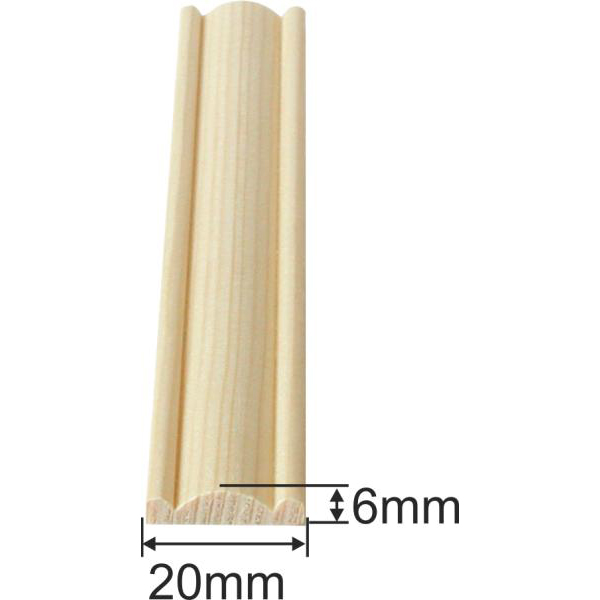 Holzprofilleiste, Holzleiste antik, Fichte, 2,4m, 20x6mm Bild 3